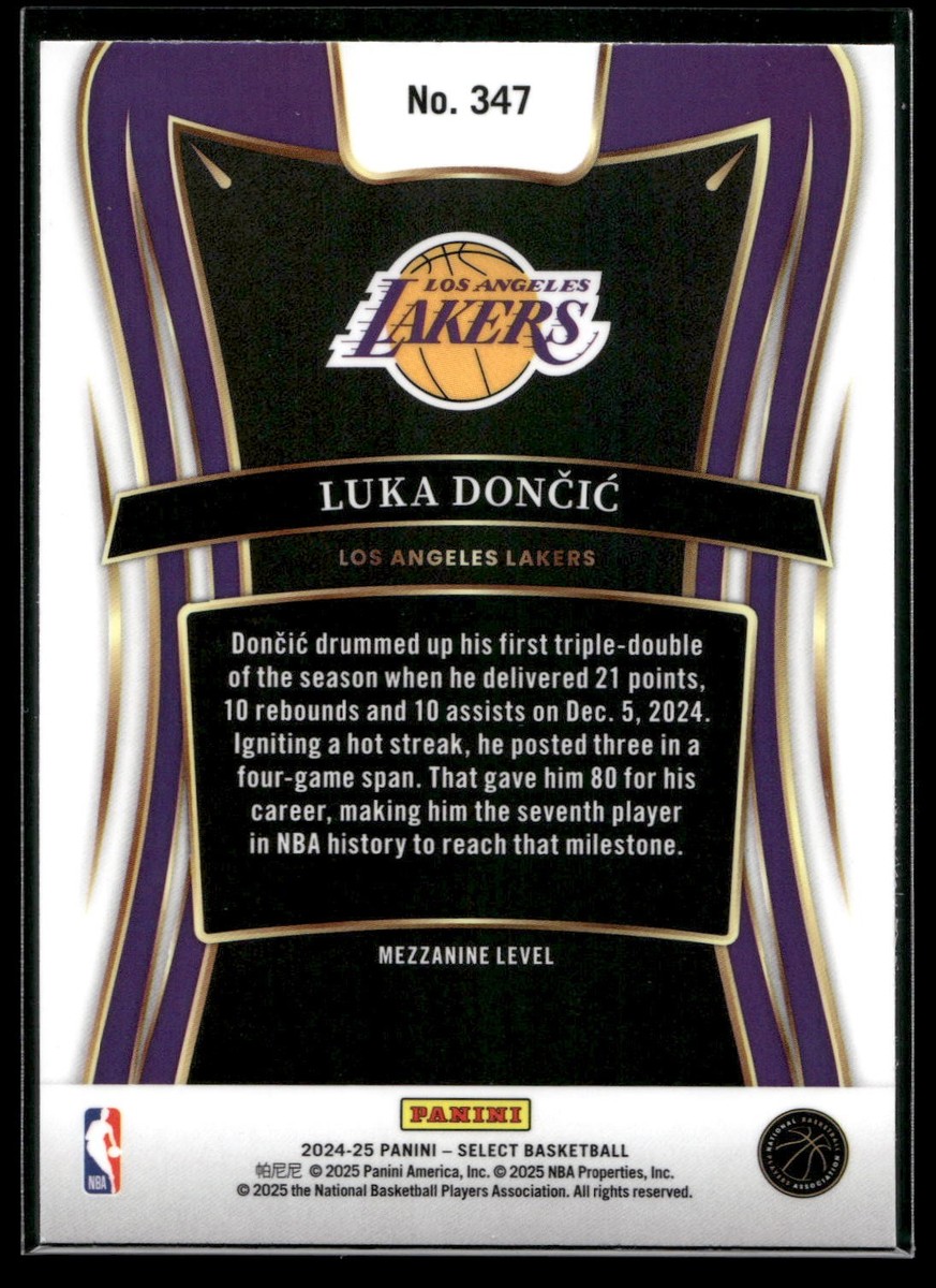2024-25 Panini Select Luka Doncic MEZZANINE LEVEL BASE CARD