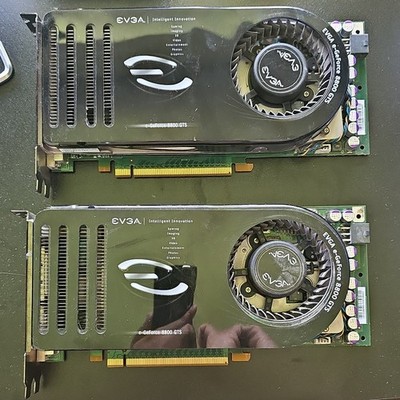 EVGA NVIDIA GeForce 8800 GTS 640MB PCIe x16 DVI S-Video Graphics Card Lot of 2