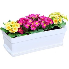 White Plastic Window Box Planter - 15 Inch