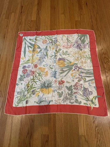 Mantero Collection Multicolor Flowers Floral Square Silk Scarf 34 Inch Italy - Picture 6 of 6