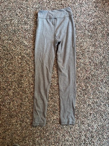 Nike Big Youth Girl Light Gray White Swoosh Long Stretch Leggings Size XL - Picture 2 of 3