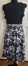 Yathon Women’s Large Fit And Flare Floral Dress With Ruffles