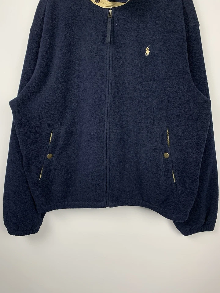 Vintage Polo Ralph Lauren Bomber Jacket Men's XL Sherpa Fleece Full Zip Made USA - Image 3 of 4