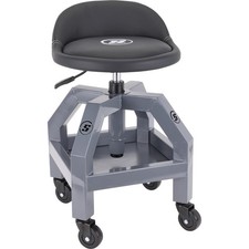 Heavy Duty Adjustable Height Rolling Shop Stool With Tool Tray