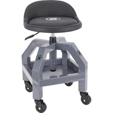 Heavy Duty Adjustable Height Rolling Shop Stool With Tool Tray