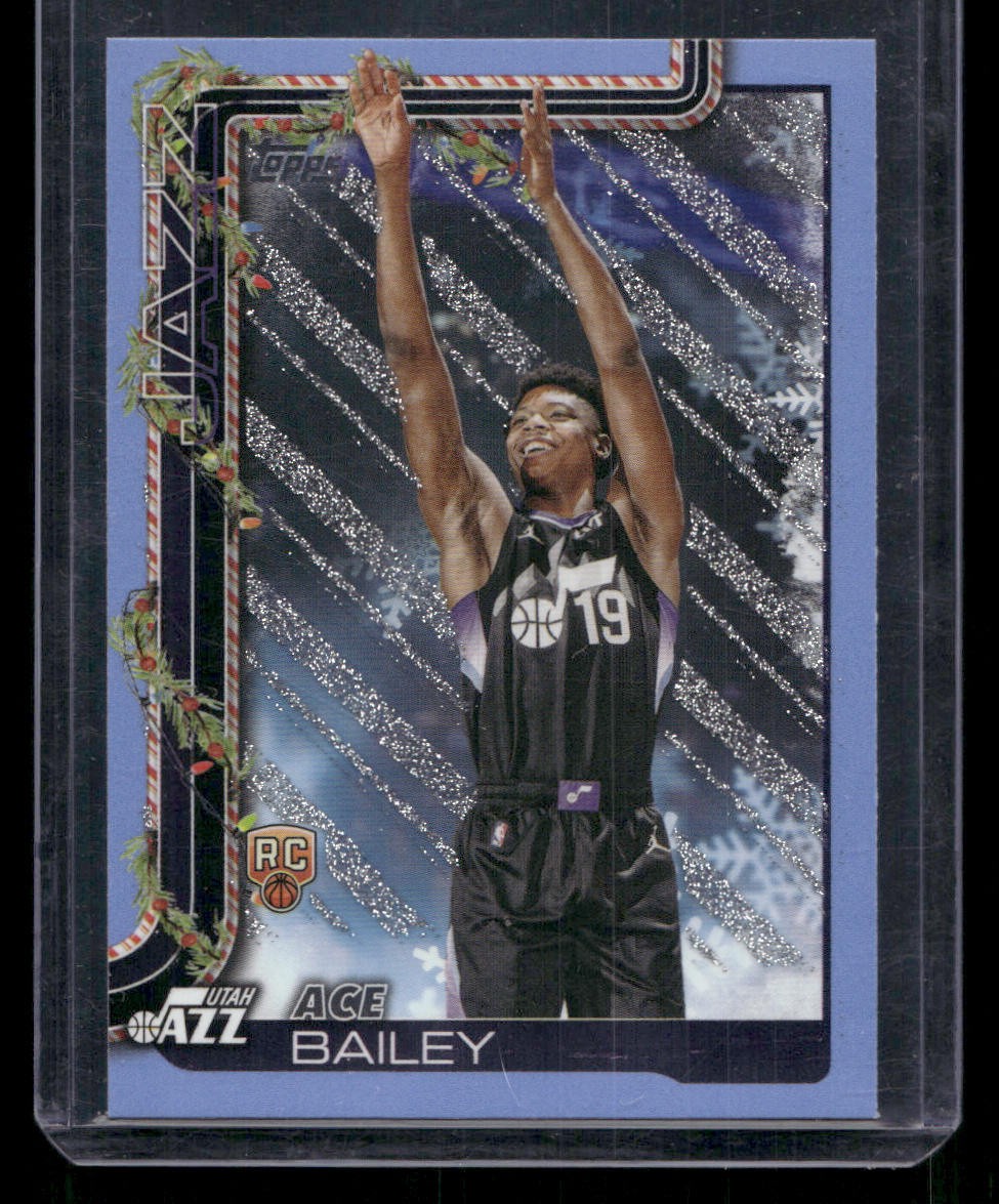 2025-26 Topps Holiday #H165 Ace Bailey Light Blue and White Glitter Holiday