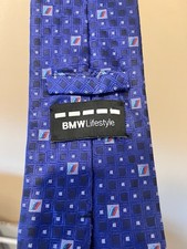 Vintage BMW Lifestyle Men's 100% Blue Silk Tie
