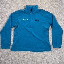 Patagonia Teal Blue Micro D 1/4 Quarter Zip Pullover Jacket Women's Size Large