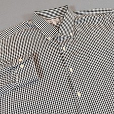Peter Millar Mens Size XL Stretch Button Down Shirt Gingham Check Cotton Silk