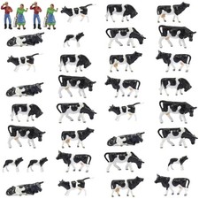 Kuh Tierfiguren set, Bauernhof Modellbau, Spur H0, 1:87, bunt, Kunststoff