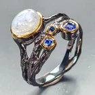 Handmade Natural Moonstone Ring 925 Sterling Silver Size 7.5 /R465980