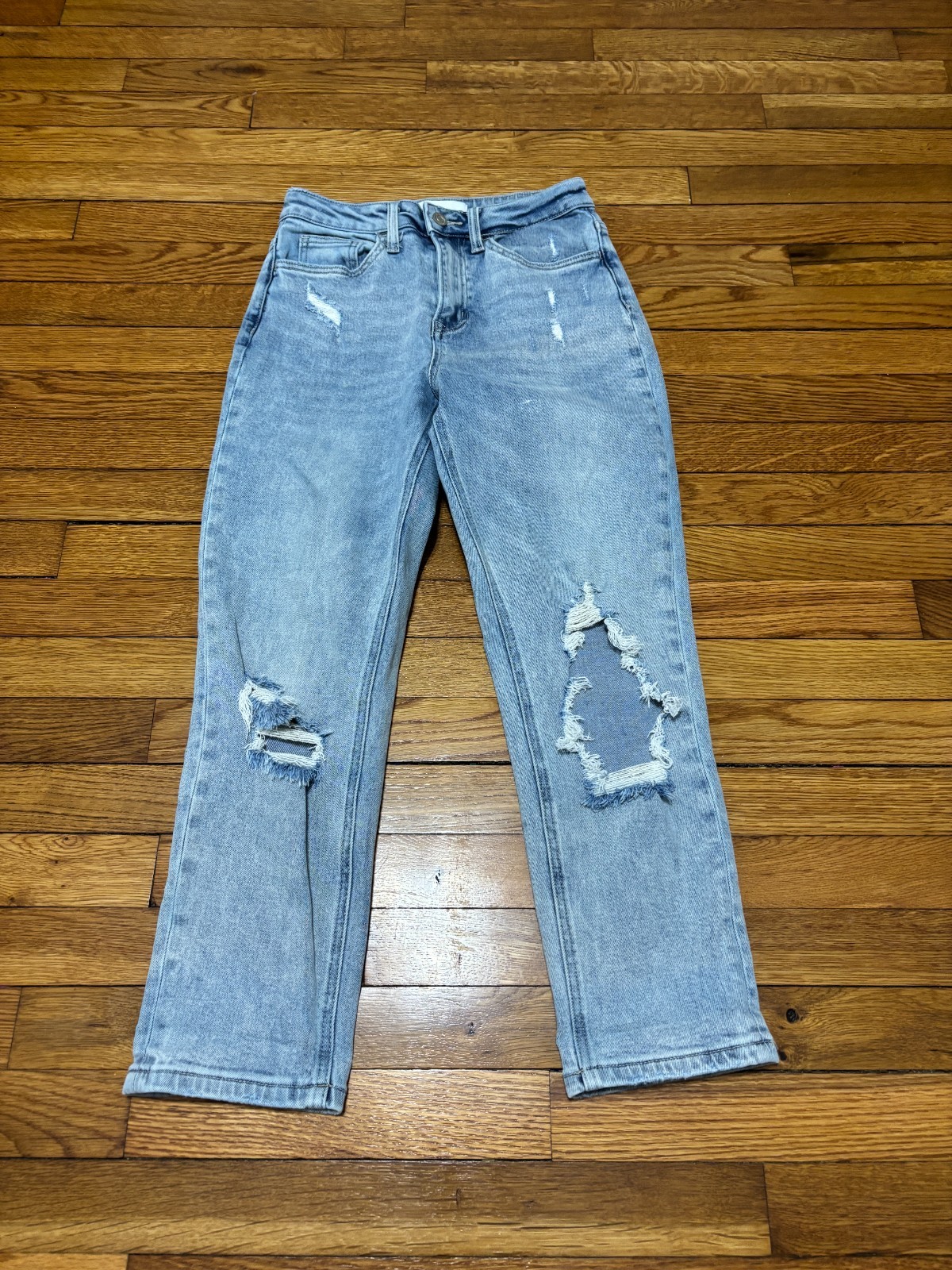 Vervet Mom Jeans Womens Size 24 25x24 High Rise Cropped Ankle Distressed Denim-image