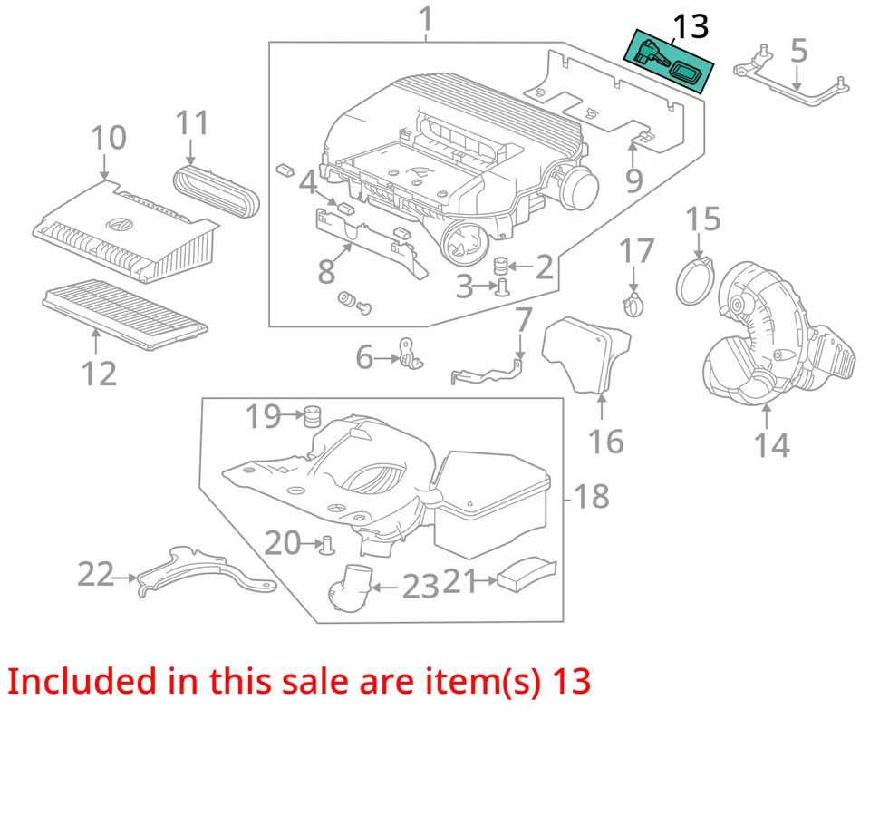 Medidor de flujo de aire másico Acura TLX 2017 sensor MAF OEM 161 k millas - LKQ413262374 Foto 4 de 4