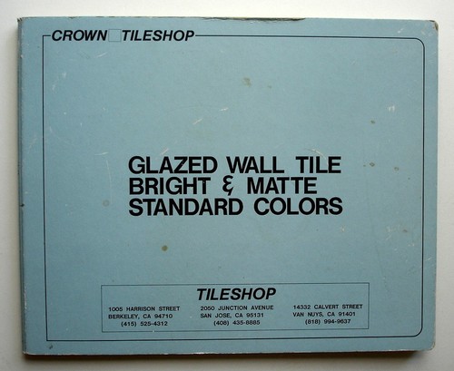 VTG Crown Tileshop Sample Book Glazed Wall Tile: Bright & Matte Standard Colors