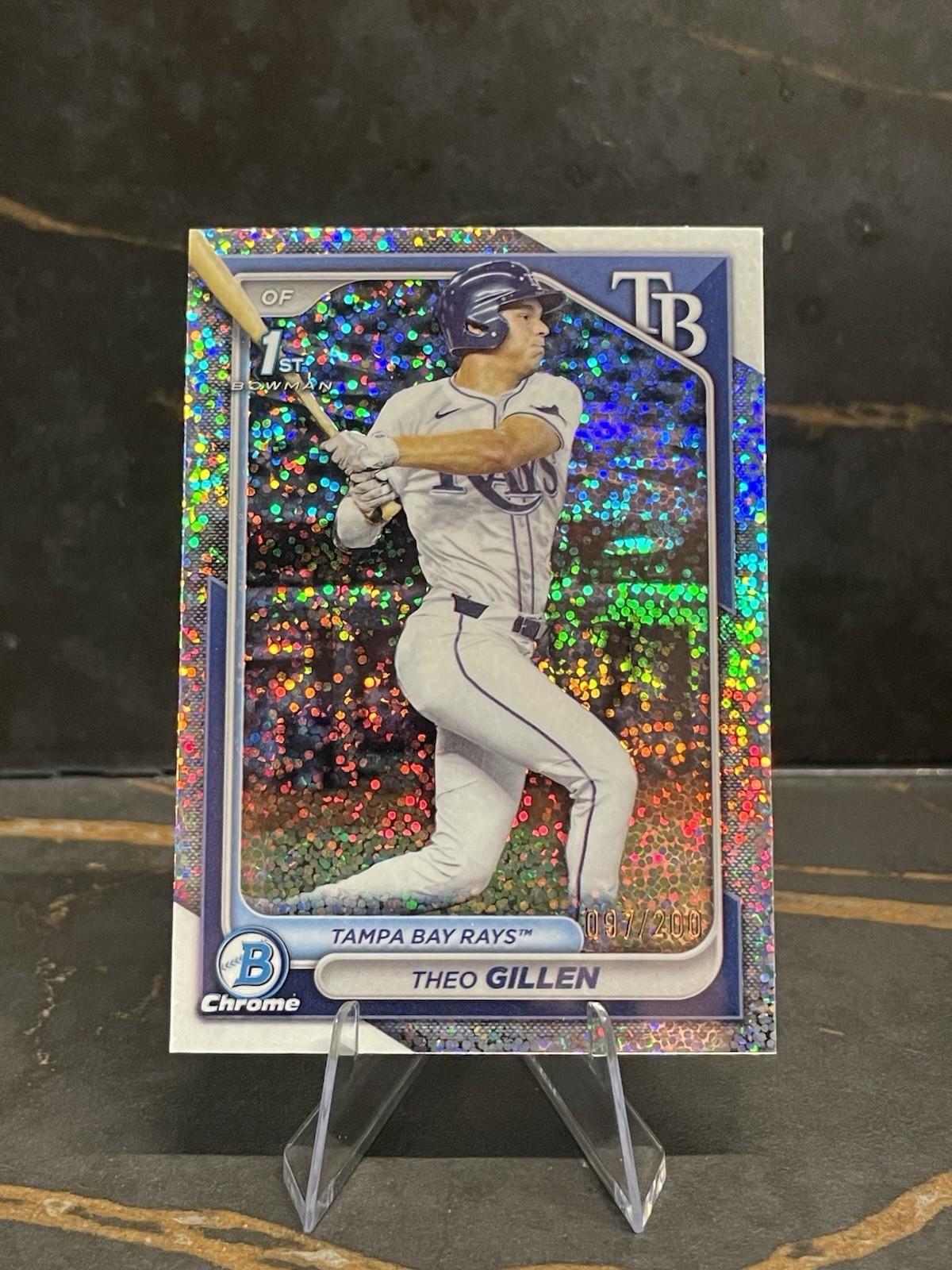 2024 Bowman Chrome Draft Theo Gillen Sparkle Refractor /200 1st Rookie RC Rays