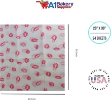 Luscious Lips design Gift Wrap tissue paper 20" x 30" - 24 Sheets package