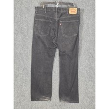 Levis 505 Jeans Mens 38x30 Black Regular Fit Straight Leg 100 Cotton Denim