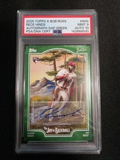 2025 Topps X Bob Ross the Joy of Baseball - Rece Hinds #94G Sap Green Autographs