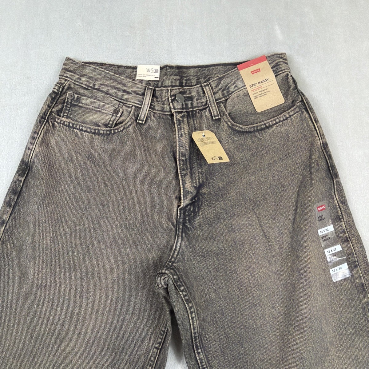Levi's 578 Baggy Denim Jeans Men's Size 32x32 Gray Cotton Y2K | eBay