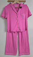 Juicy Couture Pajama Set Medium Pink Sleepwear Short Sleeve Top Long Pants NWT