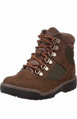 Timberland Big Kids Juniors Field Boots 6  Inch US Size 4.5 Medium Brown Nubuck