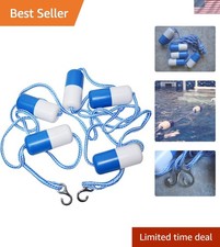 Adjustable 16 Ft Swimming Pool Safety Rope with Stainless Steel Hooks Floats