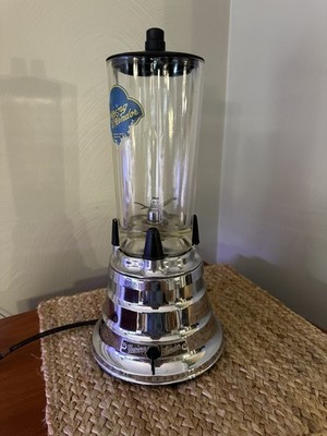 Rare Waring Blender Straight Side Glass Pitcher, Chrome Base WORKS Great 2 Speed