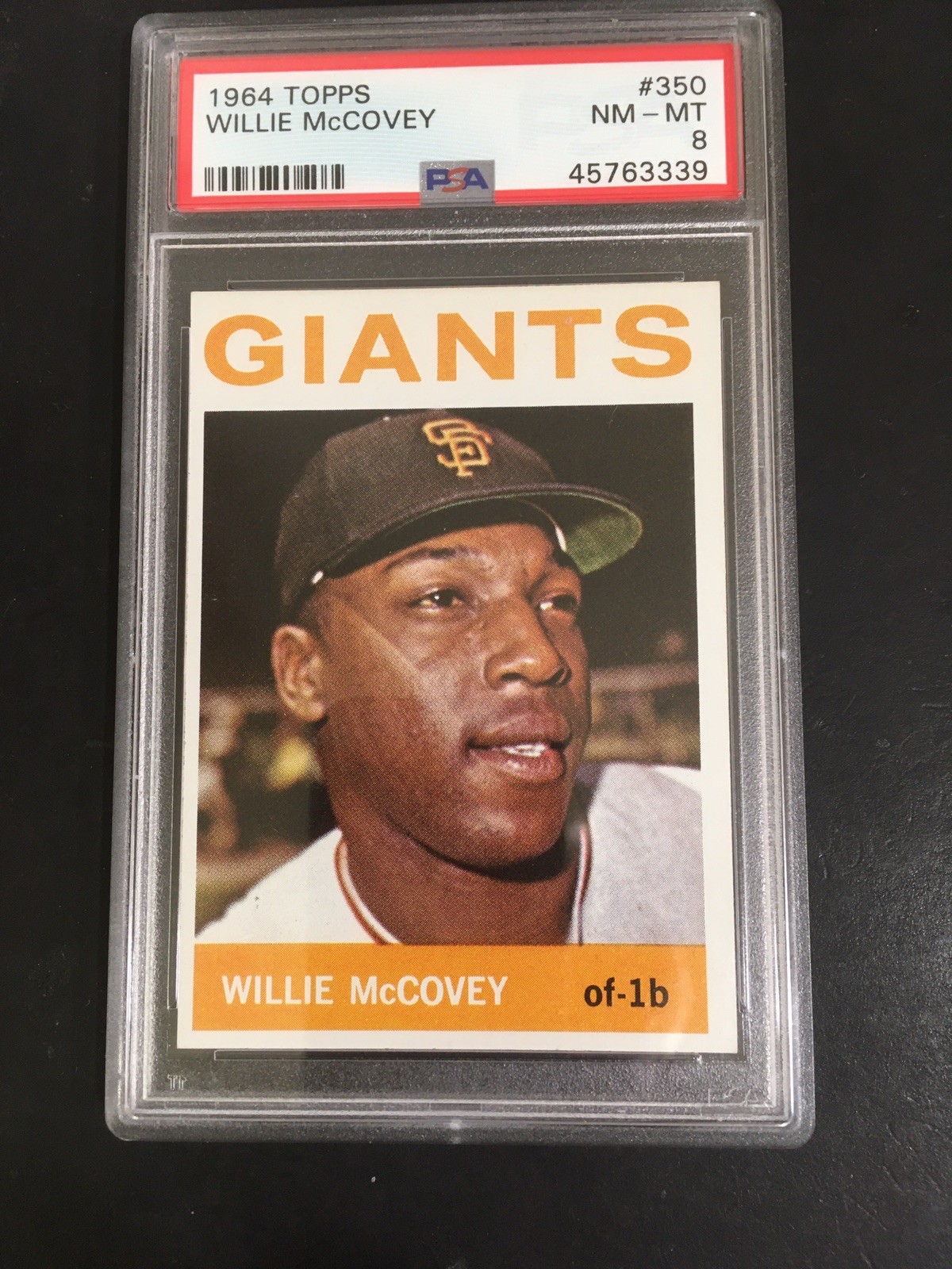 1964 TOPPS WILLIE McCOVEY, #350, PSA 8, HOF (Free Shipping On Any 3!)