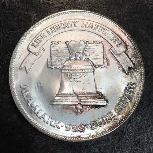 1oz Silver Bullion FROSTY A-MARK BELL & EAGLE style WE COMBINE SHIP #R843