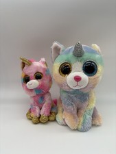 Kuscheltier Ty Einhorn 2er Set 20cm+ 15cm pastell Fantasia Heather Unicorn Stoff