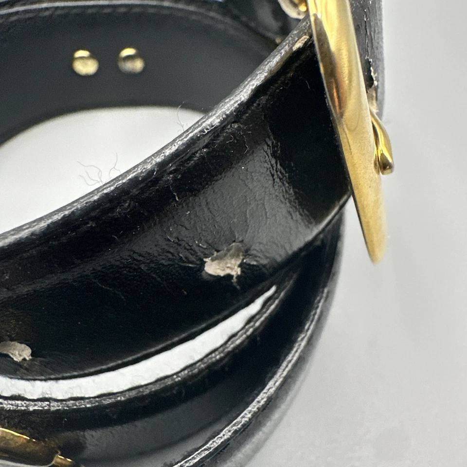 "Cinturón de colección de cuero negro y dorado novedad X herrajes Western Glam Glitz 32-35"" SX" Foto 4 de 4