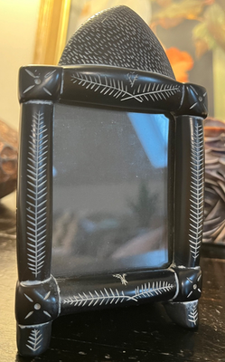 #ad Vintage TROY PETER DIEPENBROCK PICTURE FRAME Carved Resin 1993 SIGNED $45.00