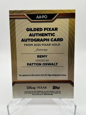 その他 Topps PixarGold Ratatouille WallArt /100 2025 TOPPS PIXAR GOLD REMY/PATTON OSWALT AUTOGRAPH NO. AA-PO