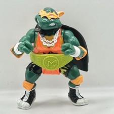 Vintage Playmates TMNT Shell Slammin’ Mike Almost Complete 1991 Action Figure