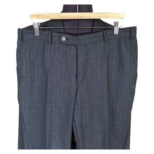 SCABAL 2 Piece Suit Grey Pin Stripe Wool Made to Measure Men's 42R W36 L31.5 - Picture 14 of 23