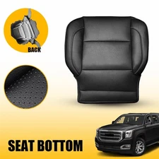 Driver Side Leather Bottom Seat Cover Jet Black For 2014-2019 Chevy Silverado EK