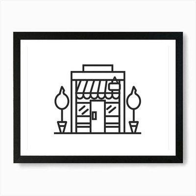 Shop Icon Vector Illustration 3 Art Framed Wall Art Poster Canvas Print Picture