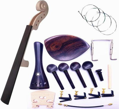 Jiayouy 17Pcs 4/4 DIY Violin Accessories Kit Violin Neck & Fingerboard Wire Tail