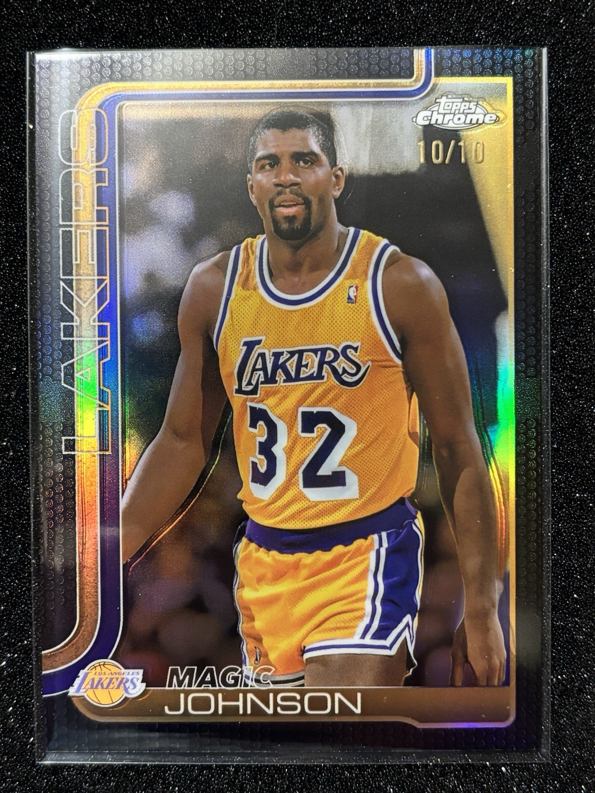 2025-26 Topps Chrome Magic Johnson #244 Black Basketball Refractor 10/10 SSP