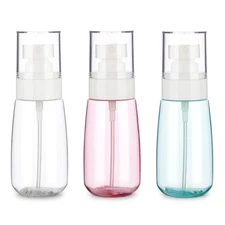 3 Pack 2oz/60ml Small Spray Bottle, Empty Plastic Mini Spray Bottles, Fine Mi...