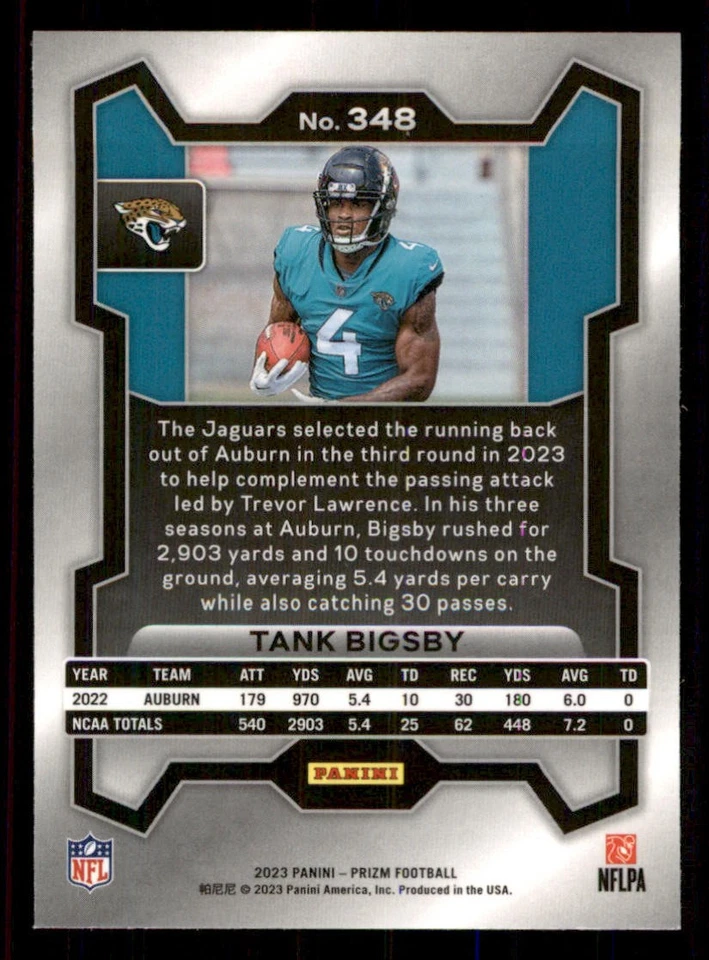 2023 Panini Prizm #348 Tank Bigsby RC - Image 2 of 2