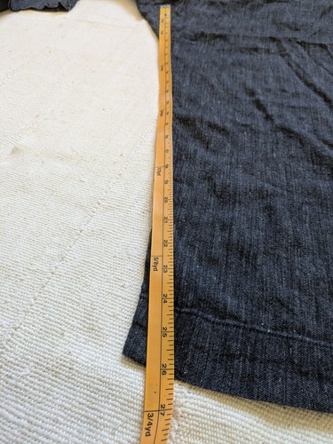 Issey Miyake Men Linen Blend Pants XL 5 Gray Black Wide Leg Drawstring Stretch - Picture 12 of 14
