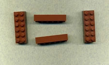 LEGO - 2456 - 2x6 - Foundation Brick - Brown/RedBrown - from Minecraft 21227 - 4 Pieces