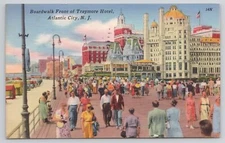 Boardwalk Traymore Hotel Atlantic City NJ Postcard