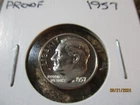 1957 PROOF ROOSEVELT SILVER DIME IN CARDBOARD FLIP   AA