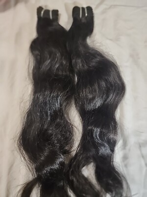 22in Machine Weft Brazilian Remy Natural Black (1b)Weave