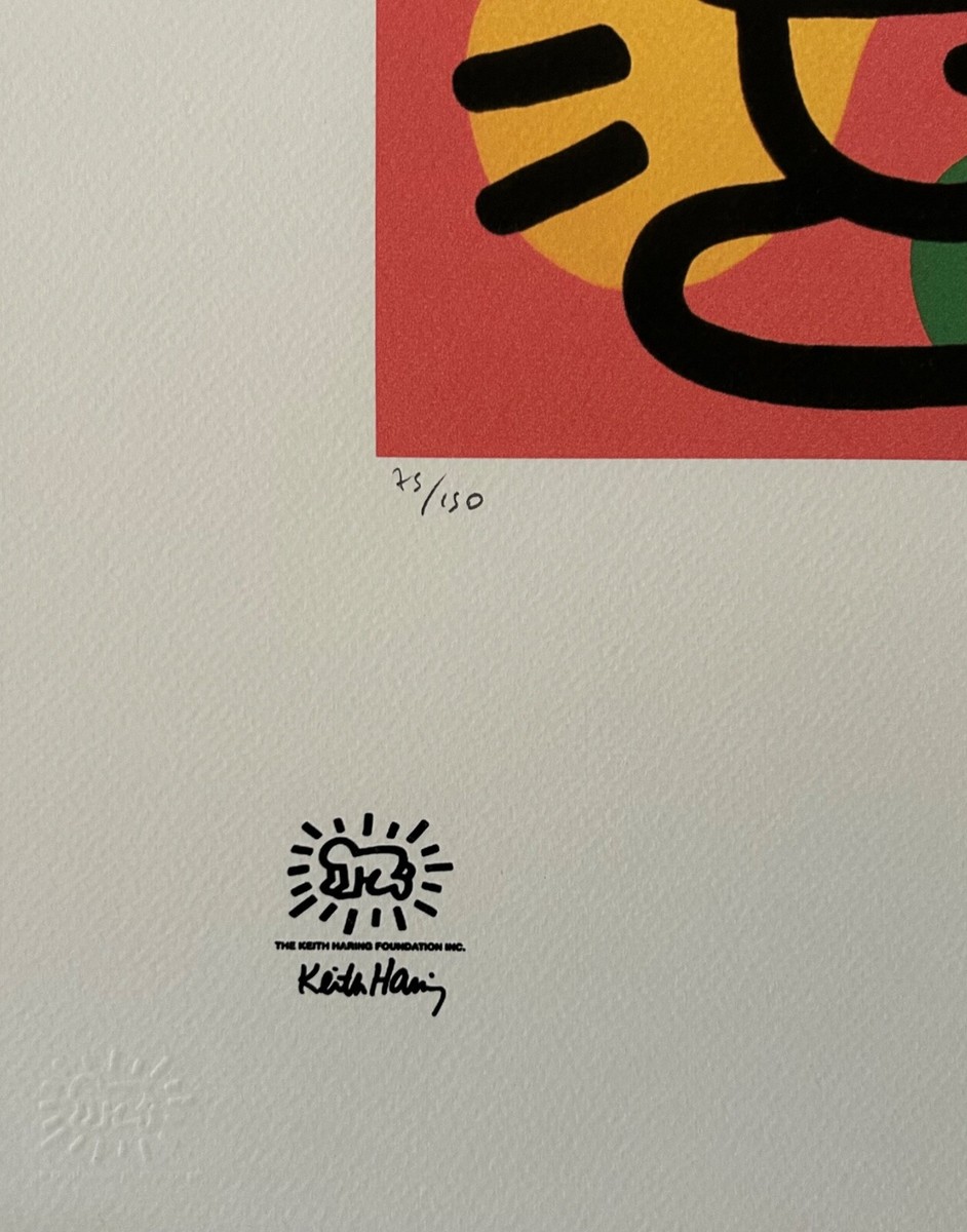 Keith Haring、No.158、希少画集画、新品額装付、状態良好 Haring、No.158、希少画集画、新品額装付、状態良好 Keith