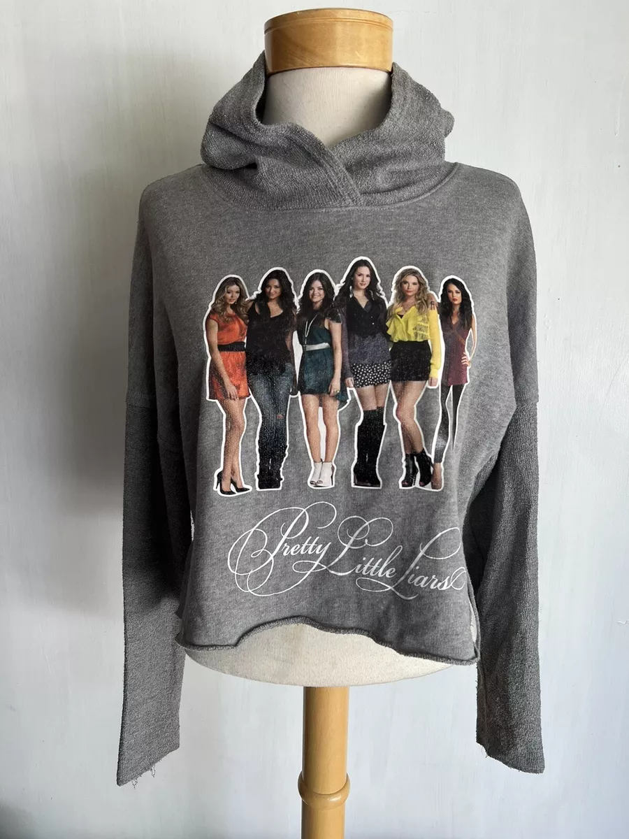 PRETTY LITTLE LIARS Official Women's Full Cast Crop Top Hoodie Sweatshirt  Small