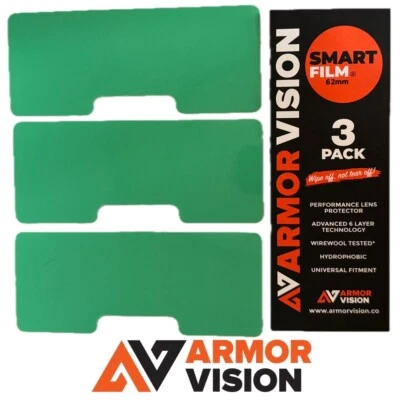 ARMOR VISION MX GOGGLE SMART FILM 62 MM WIDE LENS PROTECTOR STRIPS - 3 PACK
