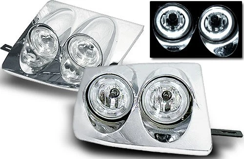 LED Halo Headlights Conversion Head Lamp Chrome Fits 89-93 Nissan 240SX S13 - Image 2 of 2